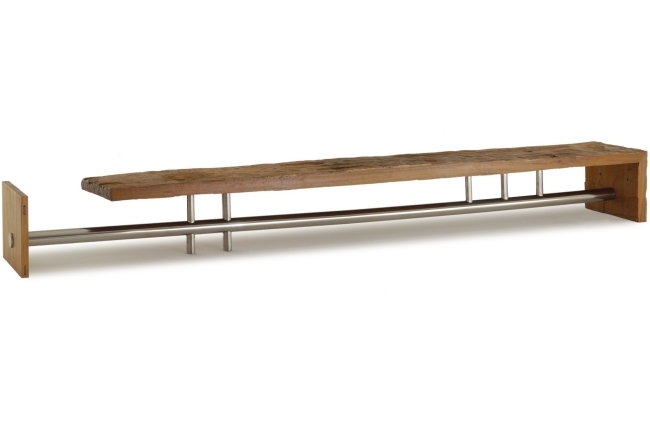 Ručne vyrobená drevená lavička kovová noha Lavica Ručne vyrobená drevená lavica s dizajnovou kovovou nohou L Lavica