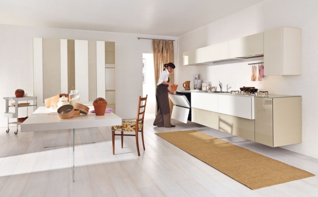 Stoly Lago-vzduchový stôl-moderný tvar-sklenené nohy stola-kuchyňa moderný kuchynský nábytok Lago Tische-vzduchový stôl Nohy stola Gestalt-sklo