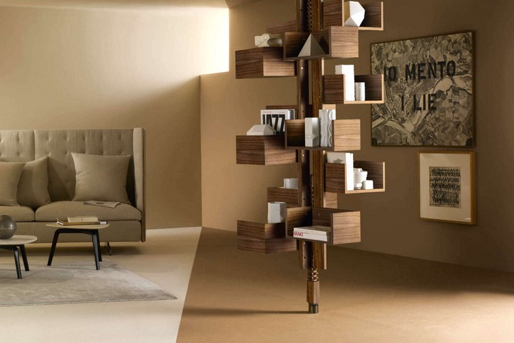 Knižnica ALBERO s nápadným dizajnom od Poltronafrau Nábytok z masívu, moderná knižnica, orech, neobvyklý dizajn, albero-gianfranco-frattini