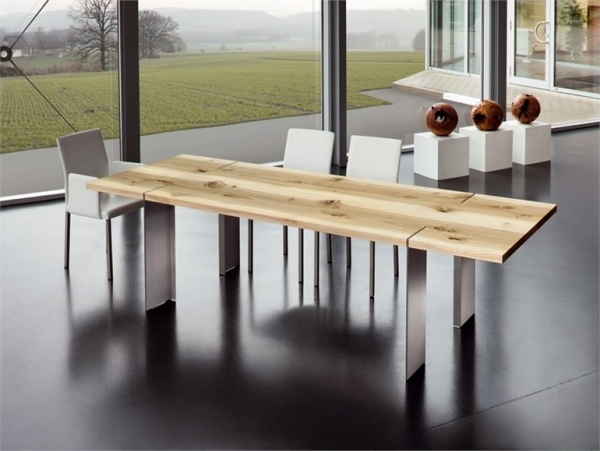 kadero predlžovací stôl prírodná oceľ oceľ moderná jedáleň kadero predlžovací stôl nohy z prírodného dreva oceľ moderná jedáleň
