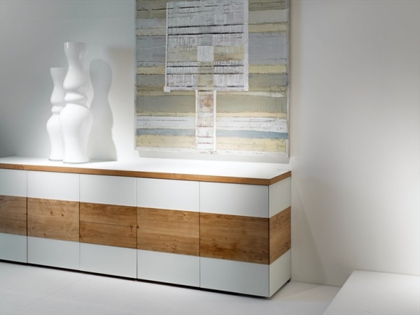 kosmos dizajn príborníka predné svetlo z bieleho masívu príborník kosmos biely predný panel z masívneho dreva