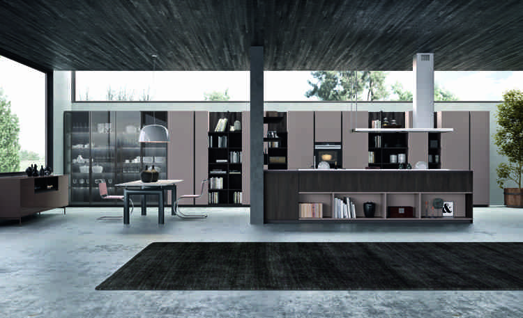 Matné kuchynské fronty-ružovo-béžovo-drevený vzhľad