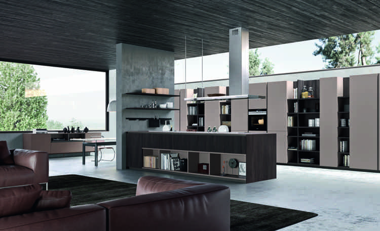 matné-kuchynské fronty-wenge-drevo-optika-pastelová ružovo-béžová-kombinácia