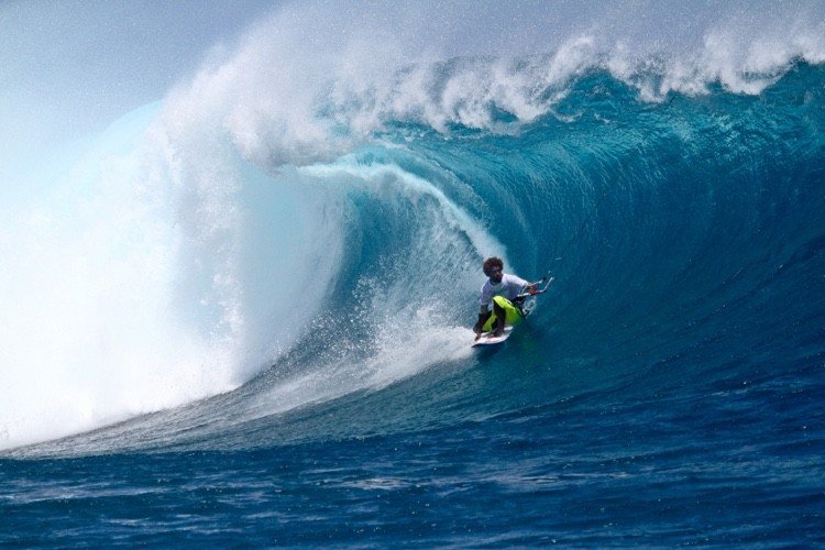 Vodné športy na Mauritius kite surfovanie na pláži Le Morne
