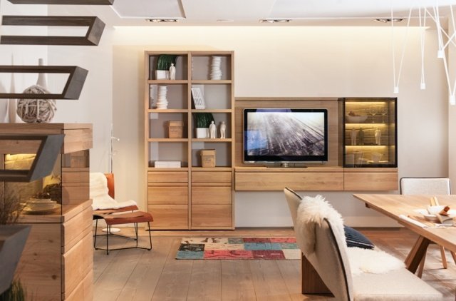 Nápady na vybavenie obývačky Nástenný policový systém Televízna skrinka Nápady nástenný policový systém Skriňa na TV skrinky