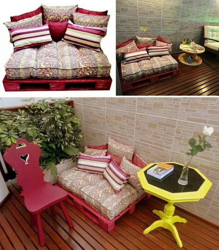 Sedacia súprava-nábytok-z-europaliet-červeno-lakovaná-2-miestna sedačka