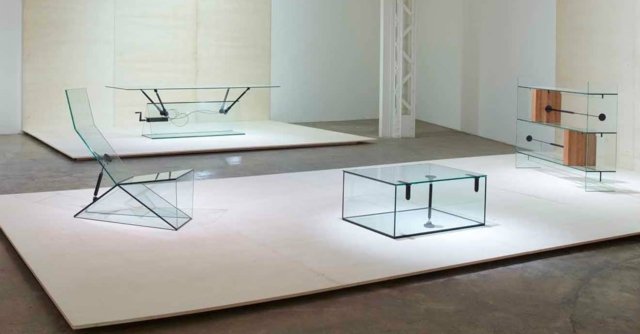 Nápady na dizajn skleneného nábytku komoda stolička Dizajnové nápady komoda, stolík, úložný priestor, box