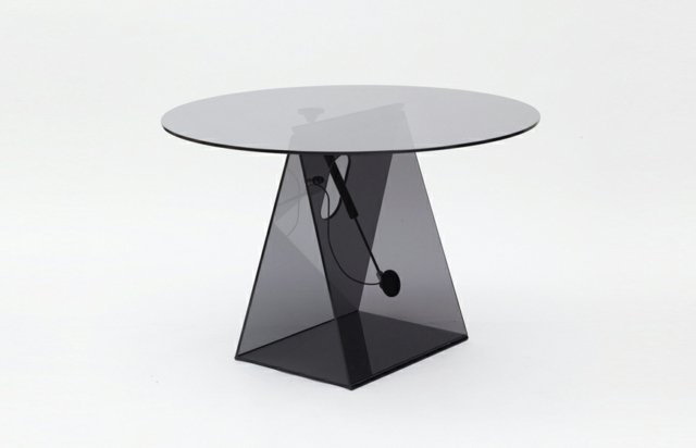 Sklenený stôl moderný variant matný tmavý moderný variant matný tmavý okrúhly tanier