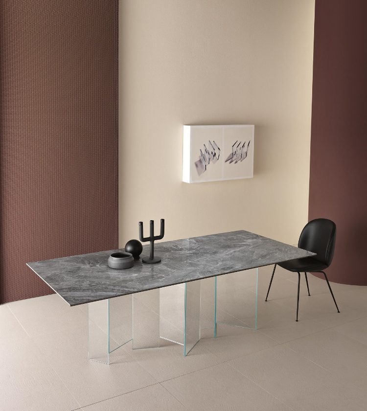 sklenené tabule, doska stola, keramická šedá