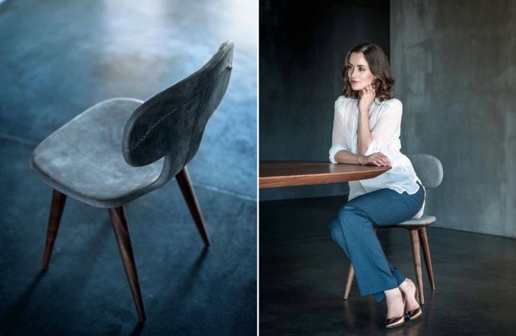 kreslo klutch sivé prešívanie ušľachtilé