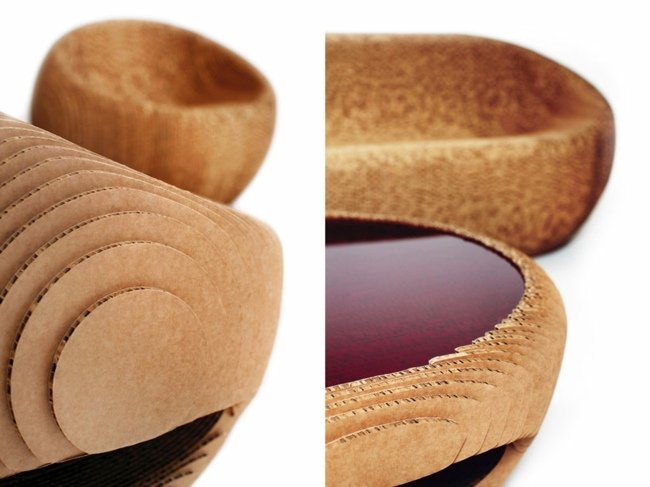 Kúsky nábytku, kartónové dizajnérske kreslá