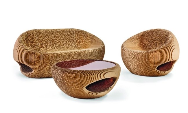 Kartónový stolík z kartónu, šetrný k životnému prostrediu