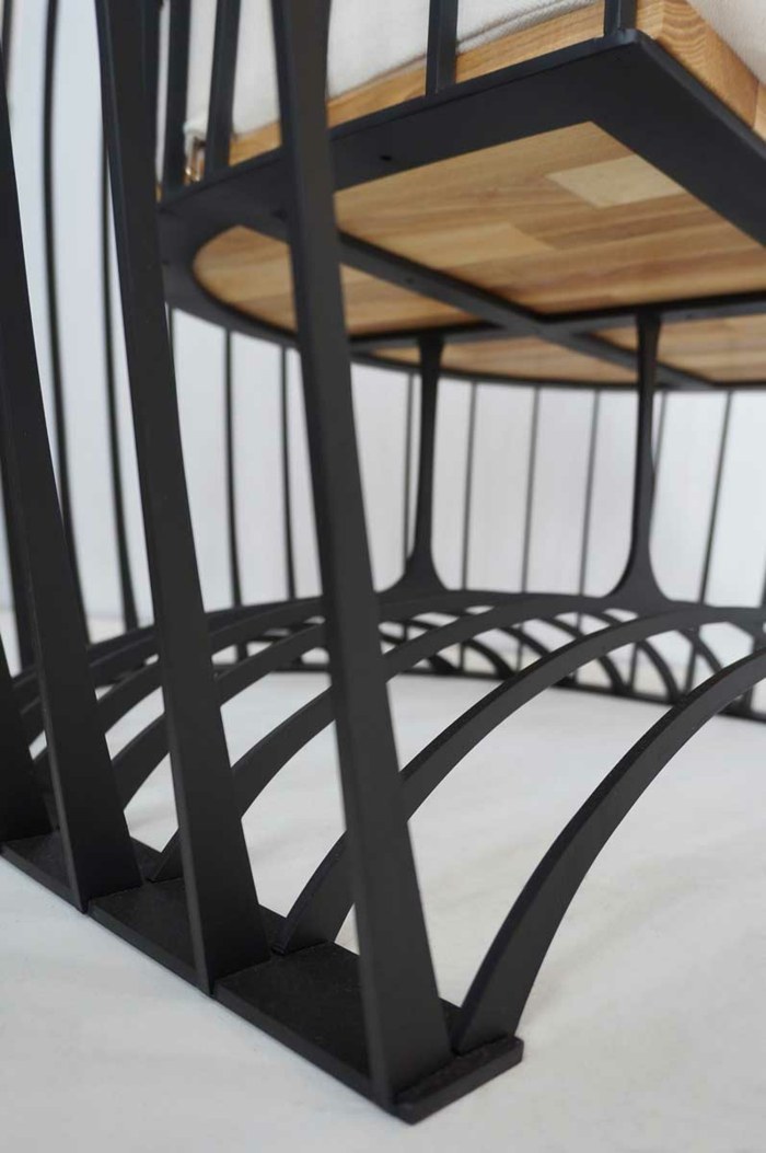 Dizajn kresla z kolekcie Wave má sedadlo z jaseňového dreva dizajn nábytku kreslo zariaďovacie moderné Kórea