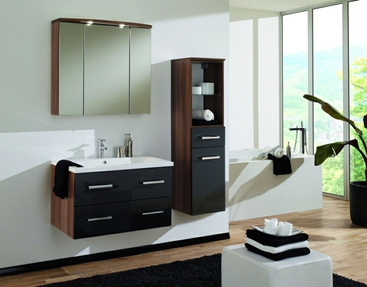 Kúpte si súpravu kúpeľňového nábytku čierna s vysokým leskom