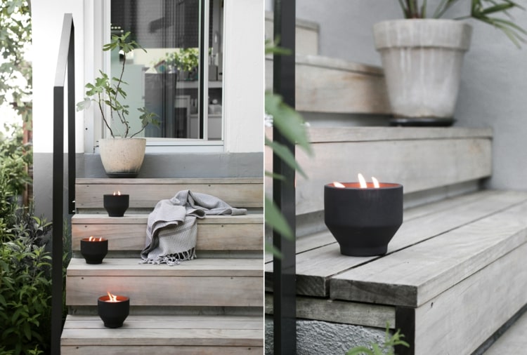 Veľké sviečky s tromi knôtmi do záhrady a na terasu
