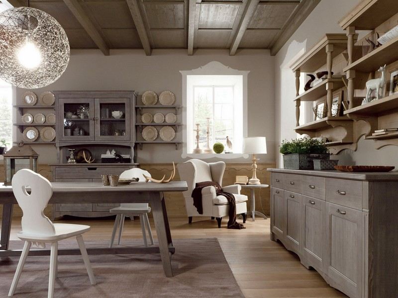 Zariadenie stredomorskej kuchyne-nábytok do vidieckeho domu-nápady tradičného dizajnu