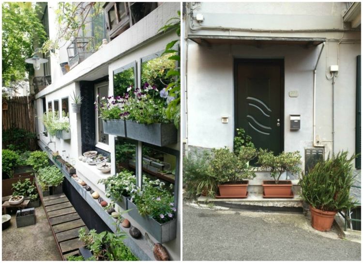 stredomorská záhrada-terénne úpravy-kvetináč-mimo-maceška-kamenná dekorácia