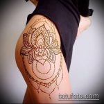 Снимка на Mehendi на бедрото (татуировка) (стойност) - примерна рисунка - 003