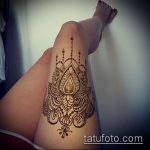 Снимка на Mehendi на бедрото (татуировка) (стойност) - примерна рисунка - 006