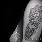Mandala mehendi auf ihrem Bein - Optionen für temporäre Henna -Tattoo auf 05082016 1028 tatufoto.ru