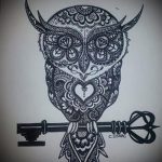 mehendi Eule auf seinem Bein - die Möglichkeiten der temporären Henna -Tattoo auf 05082016 1059 tatufoto.ru