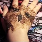 mehendi sur un hibou de la main - снимка henné tatouage temporaire 1173 tatufoto.ru