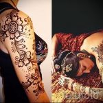 красива мехенди на ръката й - временна татуировка с къна снимка 1002 tatufoto.ru