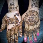 мехенди на ръката на окото - снимка на временна татуировка с къна 3283 tatufoto.ru