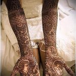 мехенди на ръката до лакътя - снимка на временна татуировка с къна 2315 tatufoto.ru
