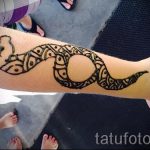 мехенди на ръката на змия - снимка на временна татуировка с къна 6322 tatufoto.ru