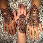 мехенди мандала на ръка - снимка на временна татуировка с къна 9385 tatufoto.ru