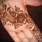 мехенди цвете на ръка - снимка на временна татуировка с къна 1441 tatufoto.ru