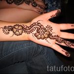 мехенди цвете на ръка - снимка на временна татуировка с къна 3443 tatufoto.ru