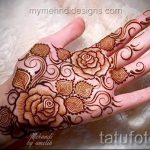 мехенди на цветя на ръка - Снимка временна татуировка с къна 1103 tatufoto.ru