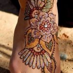 Снимка на Mehendi на стъпалото (рисунки с къна) от 09/08/2018 No 165 - Mehendi крак -