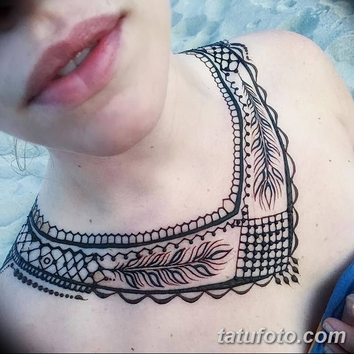 снимка на Mehendi (рисунки с къна) на гърдите от 13.02.2018 г. No 007 - 1 -