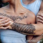 снимка на Mehendi (рисунки с къна) на гърдите от 13.02.2018 г. No 008 - 1 -