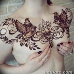 снимка на Mehendi (рисунки с къна) на гърдите от 13.02.2018 г. No 043 - 1 -