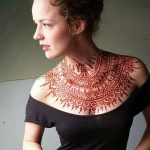 снимка на Mehendi (рисунки с къна) на гърдите от 13.02.2018 г. No 044 - 1 -