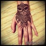 Снимка рисунка на бухал с къна мехенди - 04062017 - пример - 009 сова къна