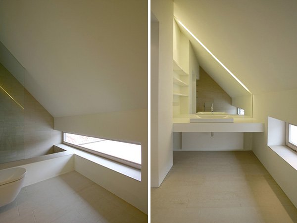 minimalistický dizajn interiéru - biela kúpeľňa