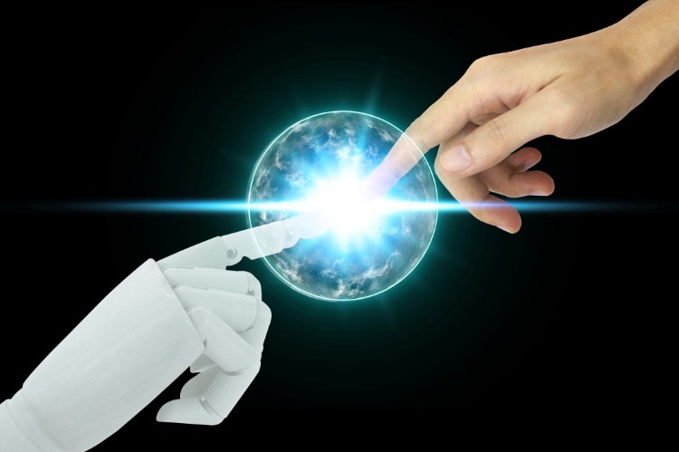 spolupráca medzi človekom a počítačom ako robotom prezentovaná v biblickom štýle