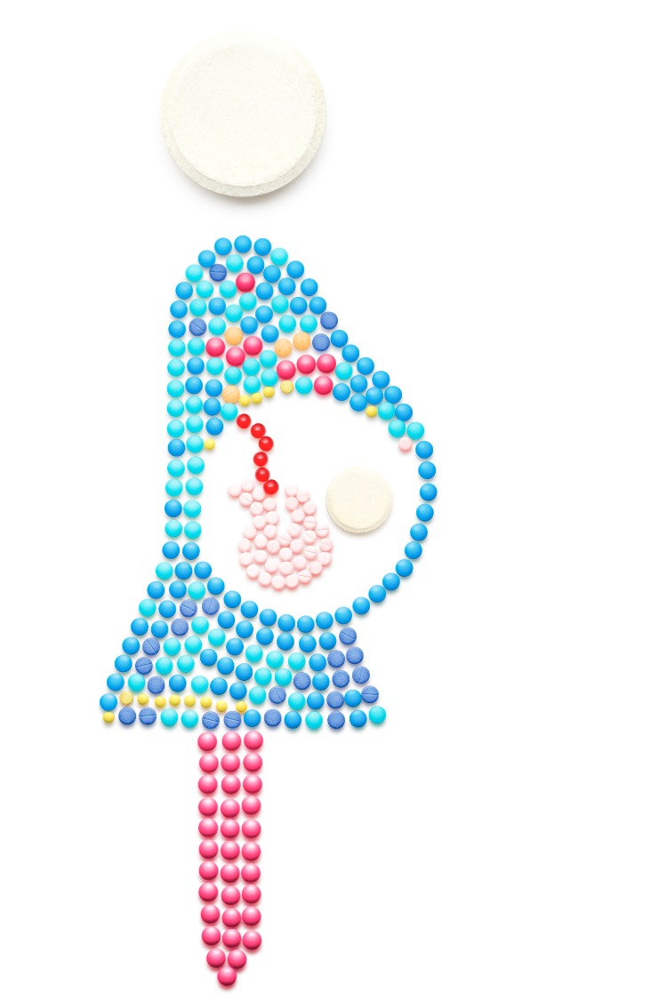 zastúpenie ľudského embrya tehotnej ženy z drog