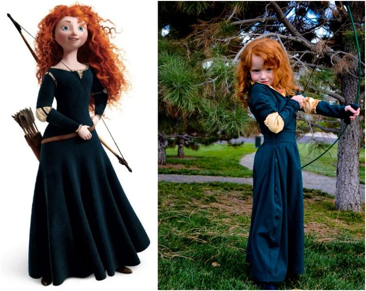 merida šaty detský kostým halloween