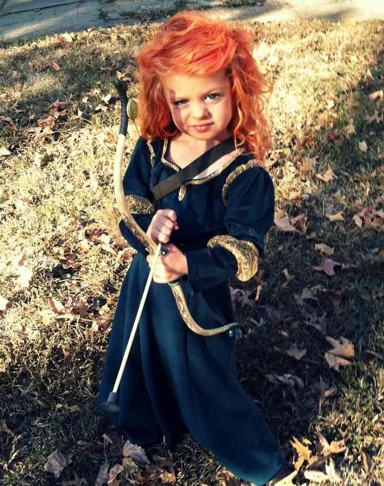 kostým princeznej Meridy pre deti šípkový luk