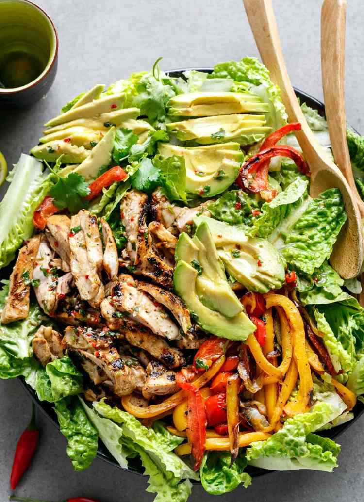 Recept na mexický šalát Fajita kuracie avokádo