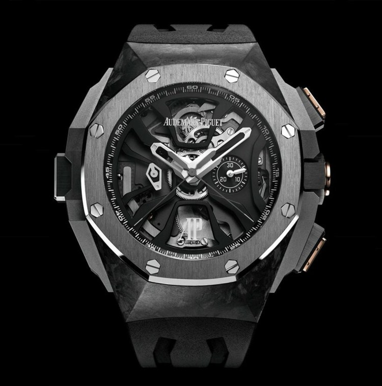 Royal Oak Concept Laptimer - Schuhmacher pomáhal s výrobou hodiniek závodného jazdca hodinky koncept royal oak laptimer michael schumacher čierny