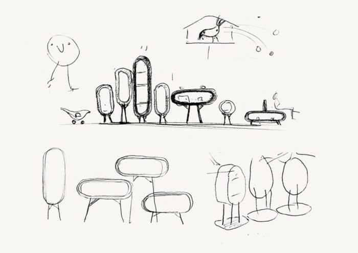 mini kuchyňa lo lo skica návrh nápad kancelária