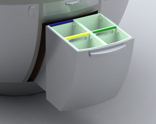 Mini kuchynská linka vstavaná s mrazničkou a chladničkou