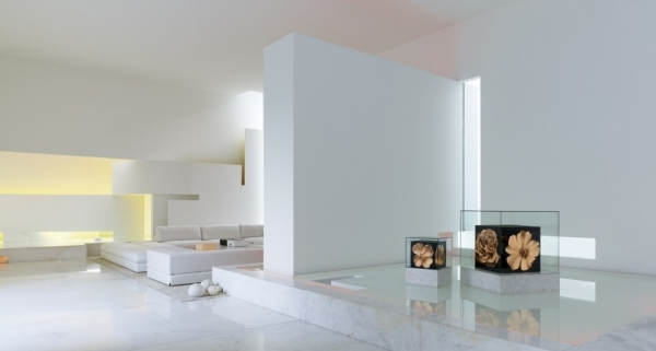 minimalizmus-v-bielej-mramorovej-podlahe-sklenenej-kocike-kvetov